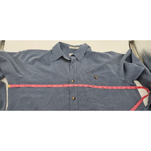 Orvis Mens long sleeve button down Pocket Blue Micro Checkered Large - Picture 6 of 8
